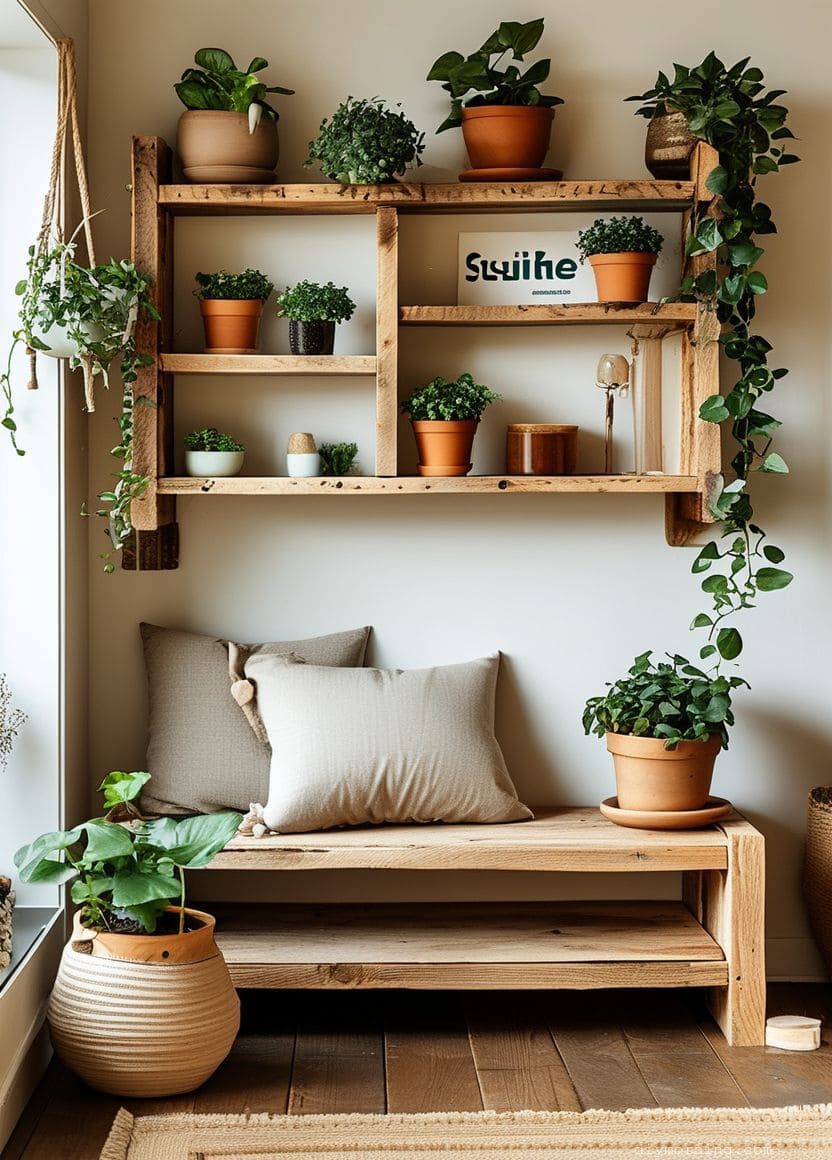 View of Reclaimed Wood Shelves: 50+ Stunning Ideas for Eco-Friendly Home Decor ...
