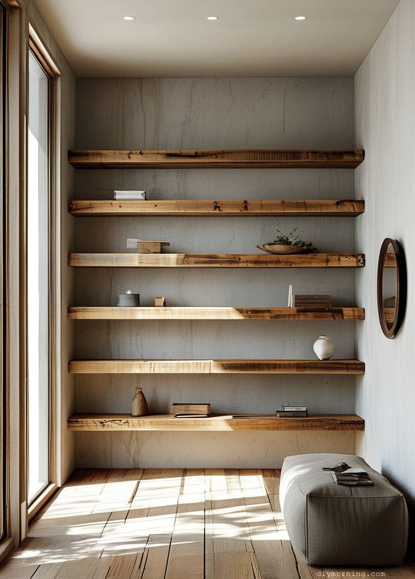 Image showcasing Reclaimed Wood Shelves: 50+ Stunning Ideas for Eco-Friendly Home Decor ...