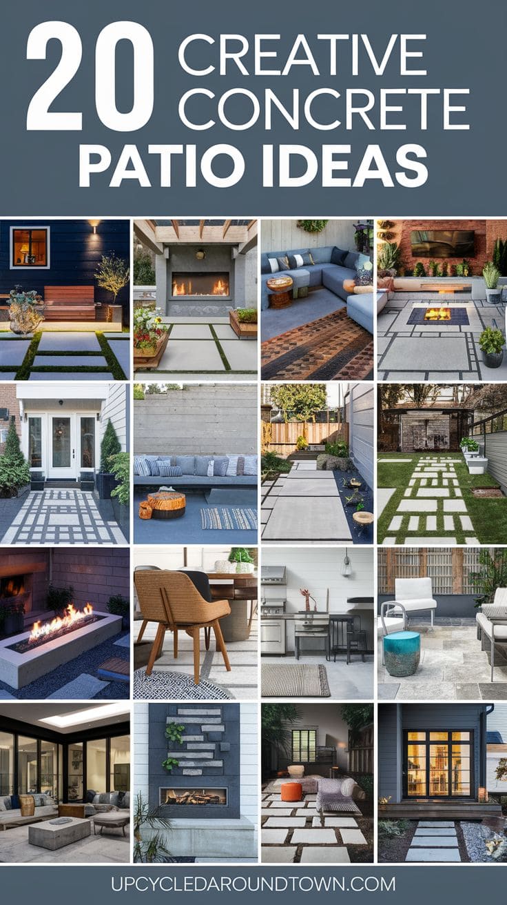 20 Creative Concrete Patio Ideas to Transform Your Backyard - Upcycled ...