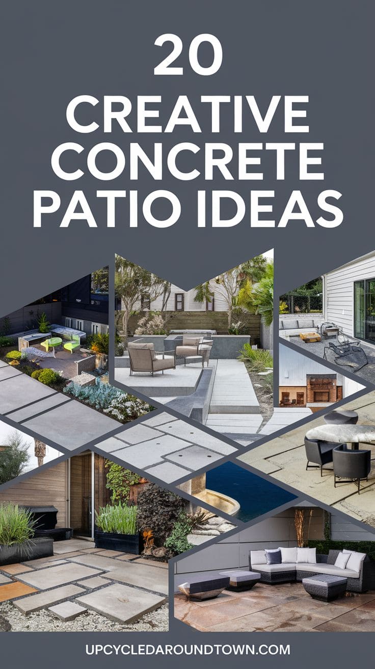 20 Creative Concrete Patio Ideas to Transform Your Backyard - Upcycled ...