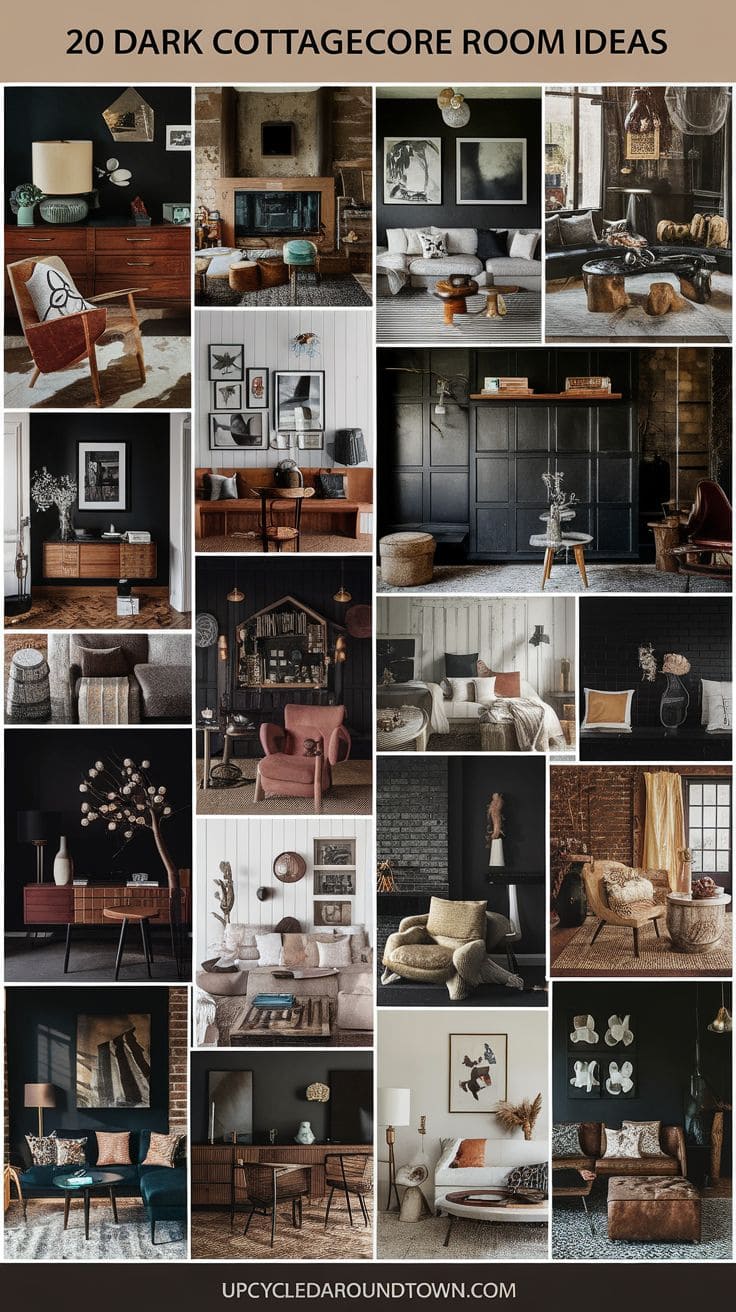 20 Enchanting Dark Cottagecore Living Room Ideas to Transform Your