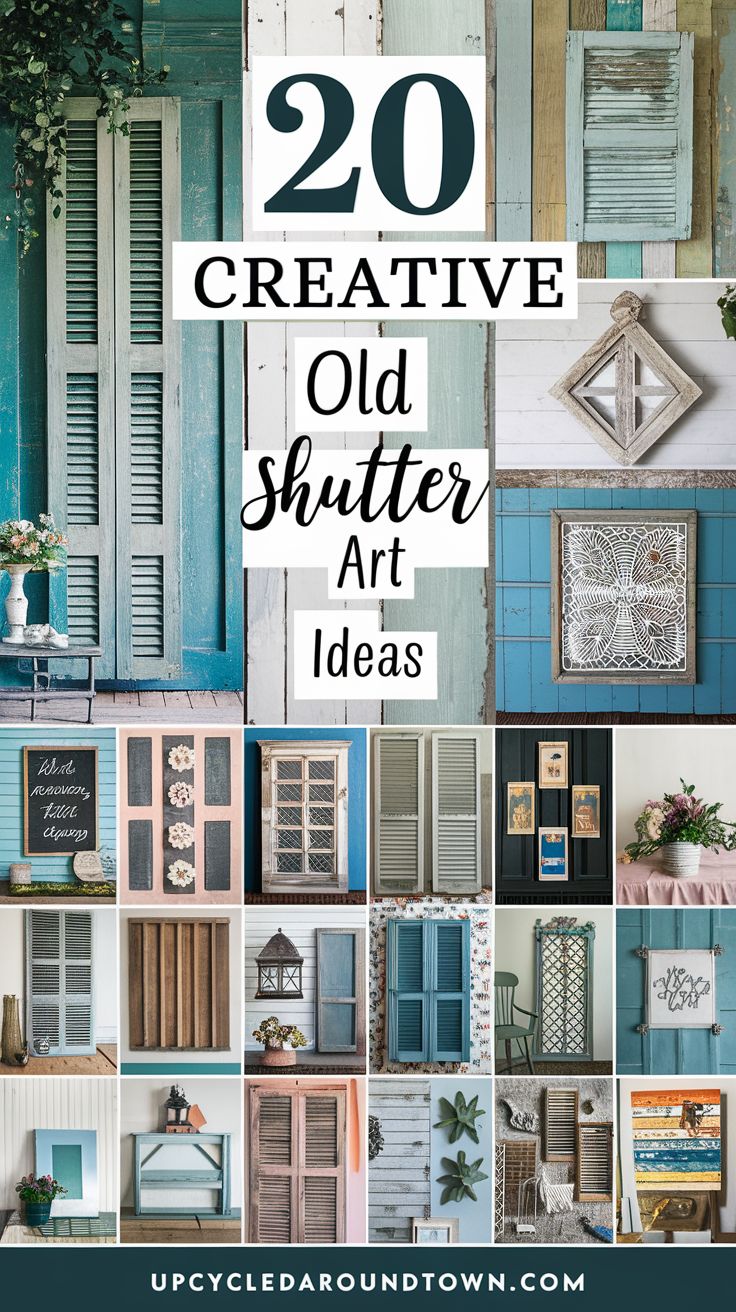 20 Creative Old Shutter Wall Art Ideas to Transform Your Space ...