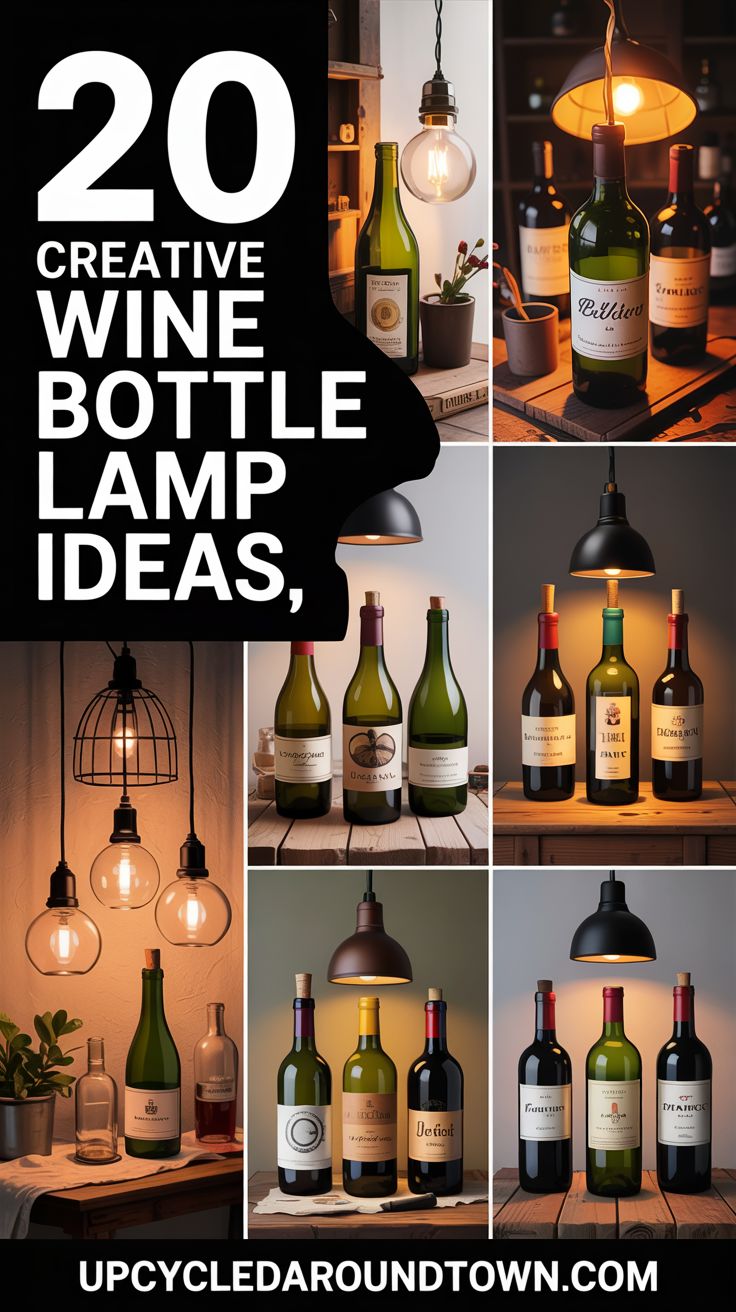 20 Creative Wine Bottle Lamp Ideas to Brighten Your Space - Upcycled ...