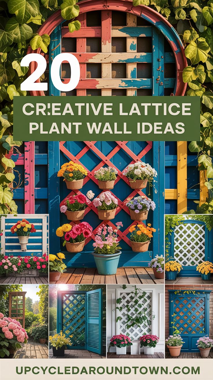 20 Creative Ideas for an Upcycled Lattice Plant Wall - Upcycled Around Town
