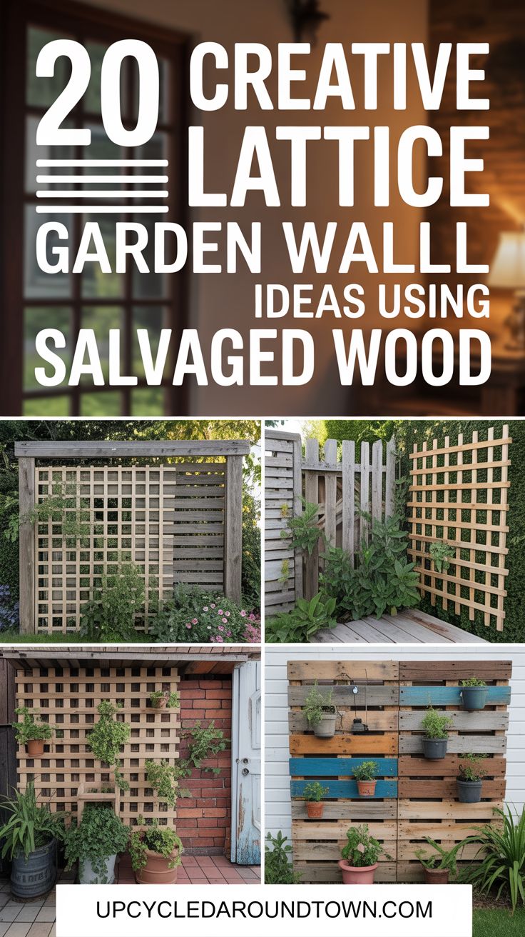 20 Creative Lattice Garden Wall Ideas Using Salvaged Wood - Upcycled ...